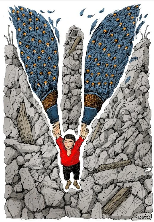 Dünya karikatürcüleri depremi çizdi - 1