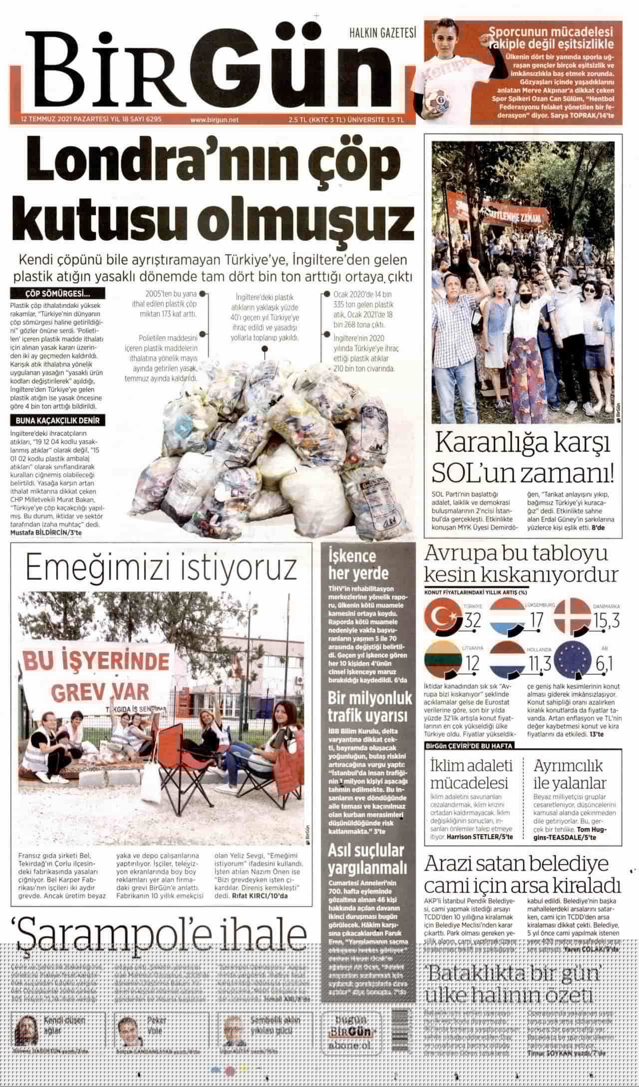 12 Temmuz 2021 gazete başlıkları