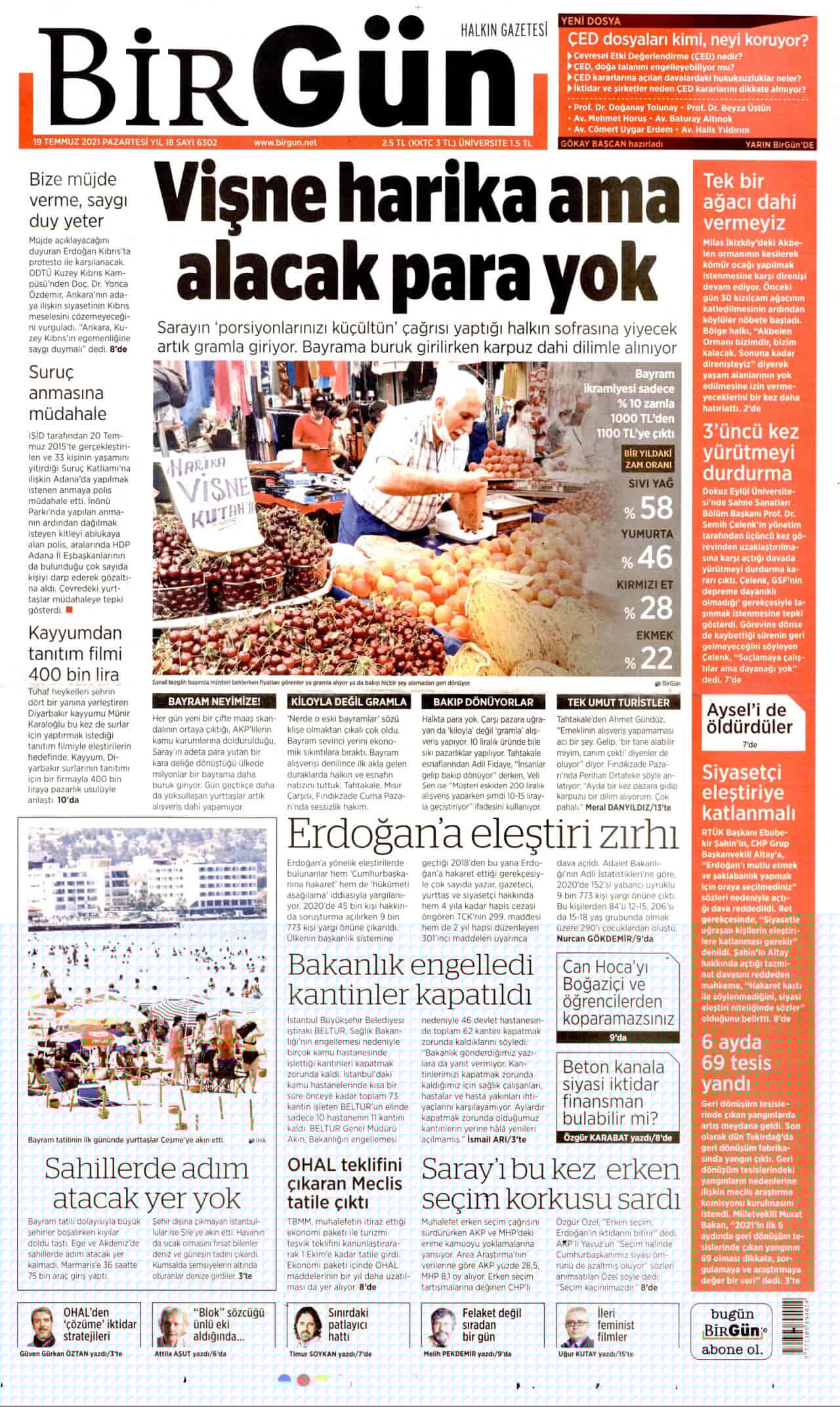 20.7 2021 gazete başlıkları... Gazete manşetleri