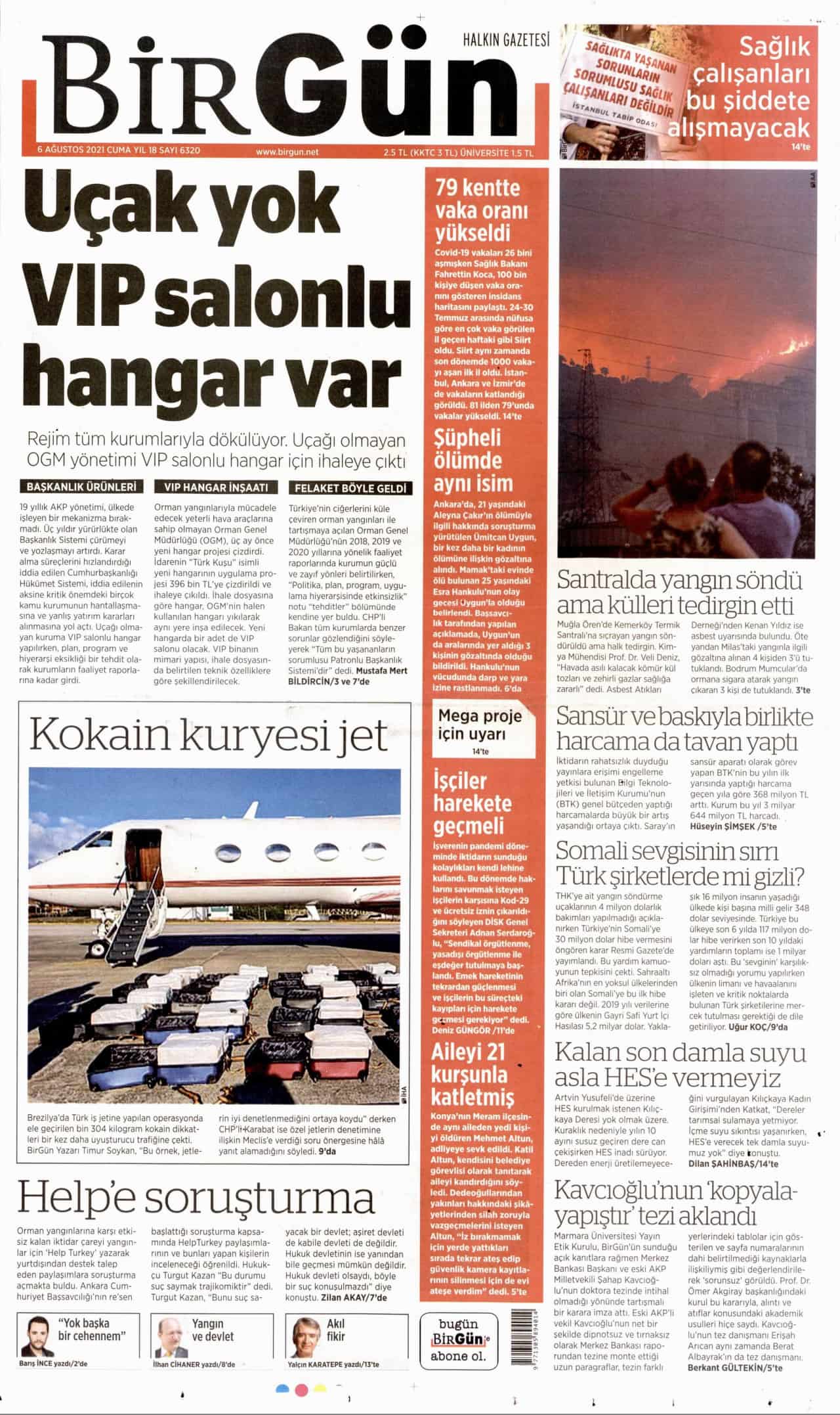6.8.2021 Günün gazete manşetleri 