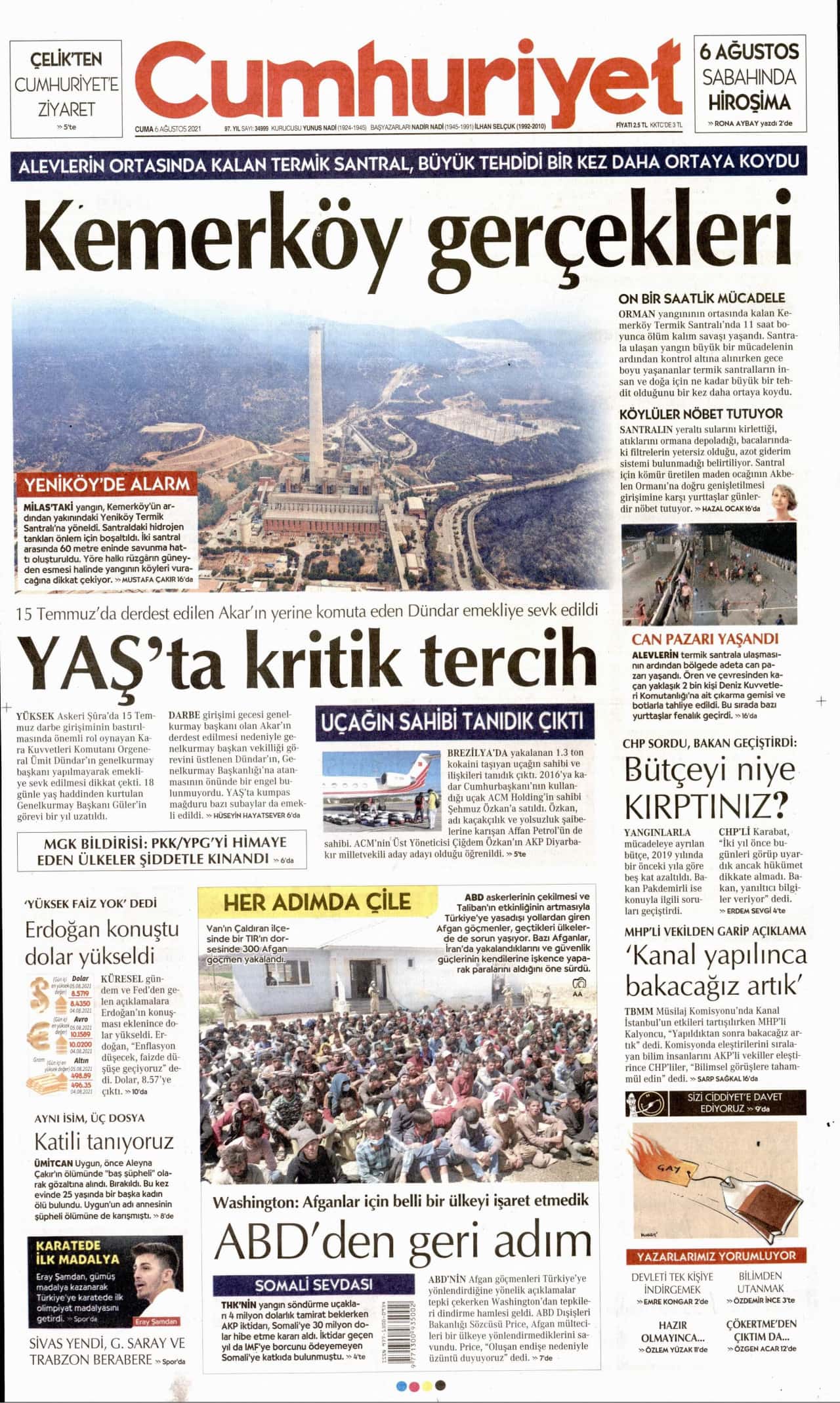 6.8.2021 Günün gazete manşetleri 