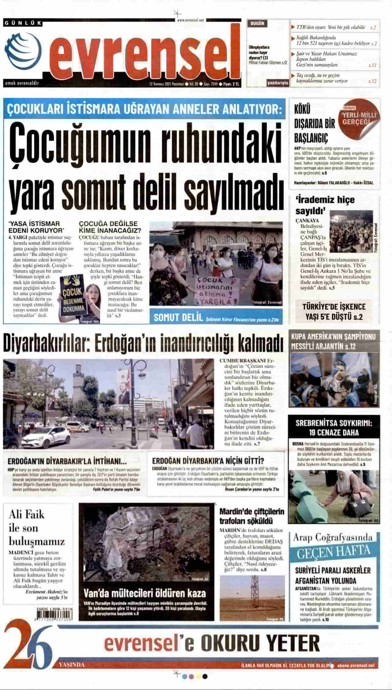 12 Temmuz 2021 gazete başlıkları