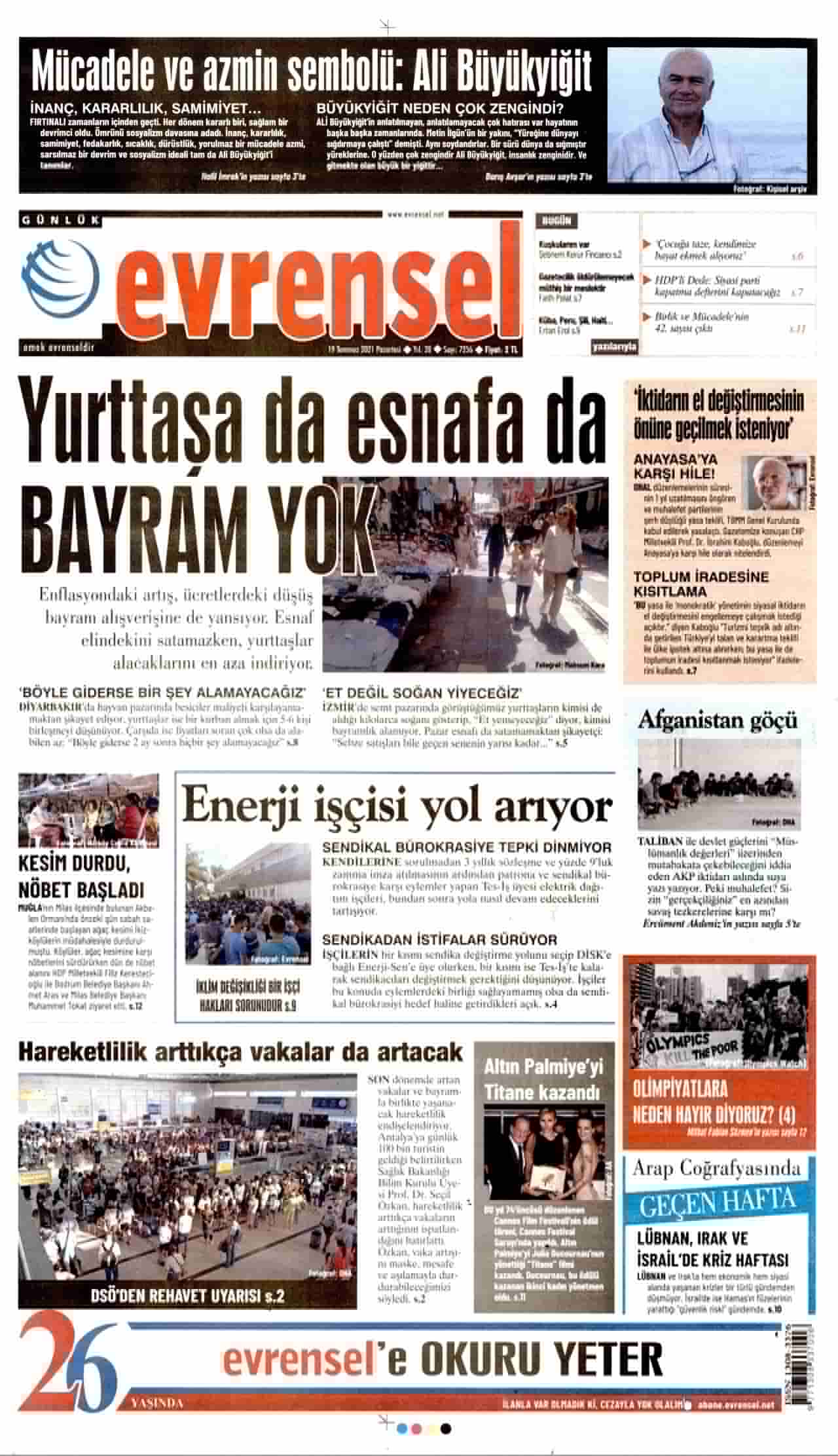 20.7 2021 gazete başlıkları... Gazete manşetleri