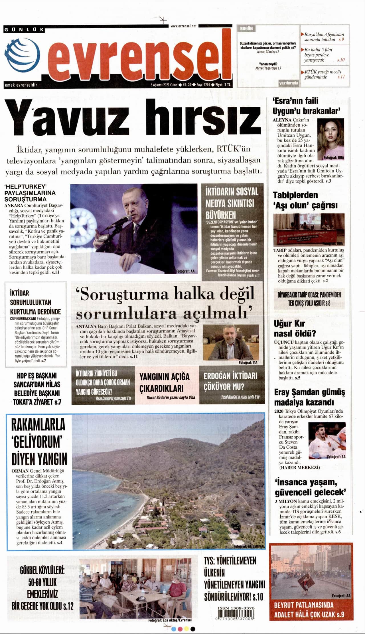 6.8.2021 Günün gazete manşetleri 