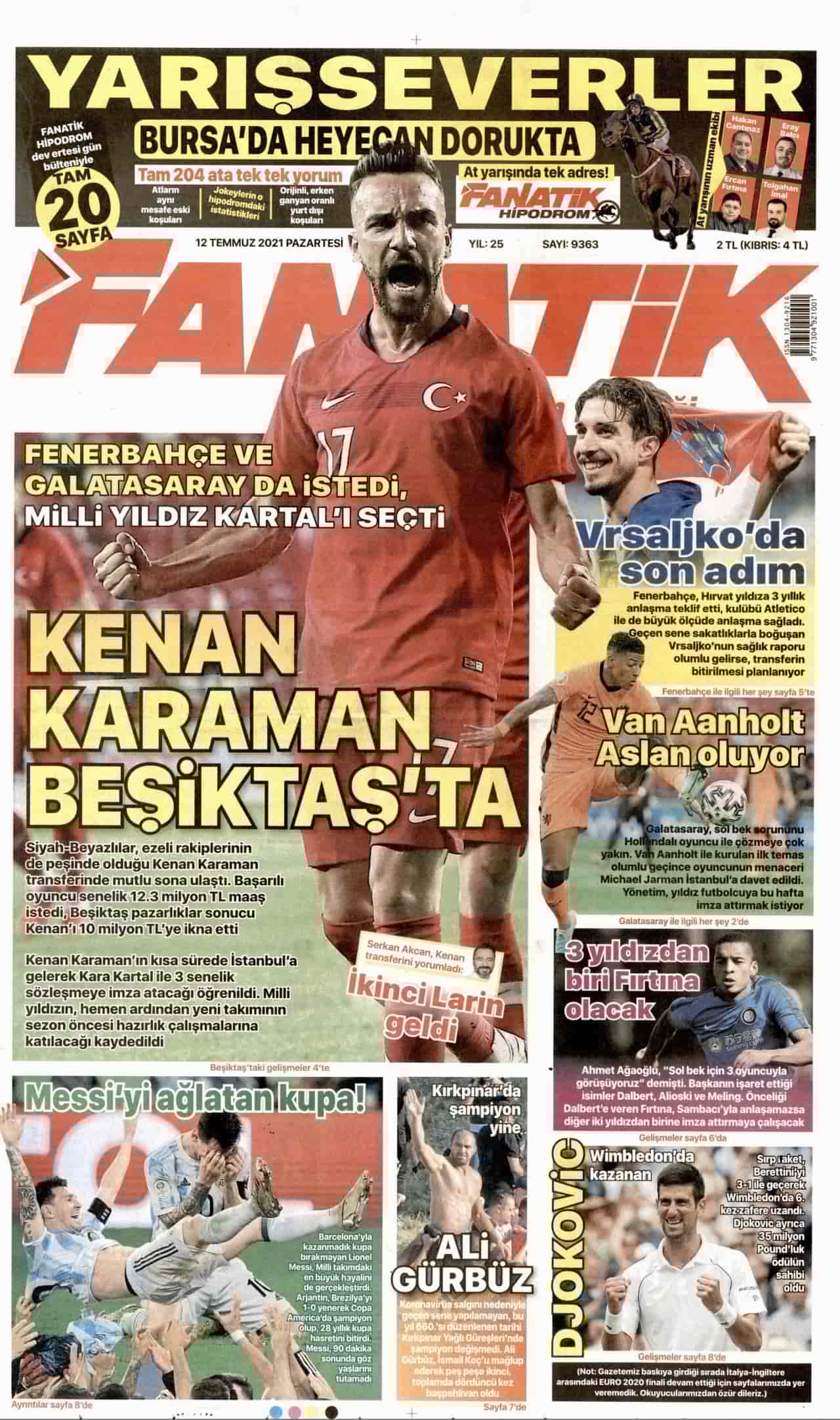 12 Temmuz 2021 gazete başlıkları