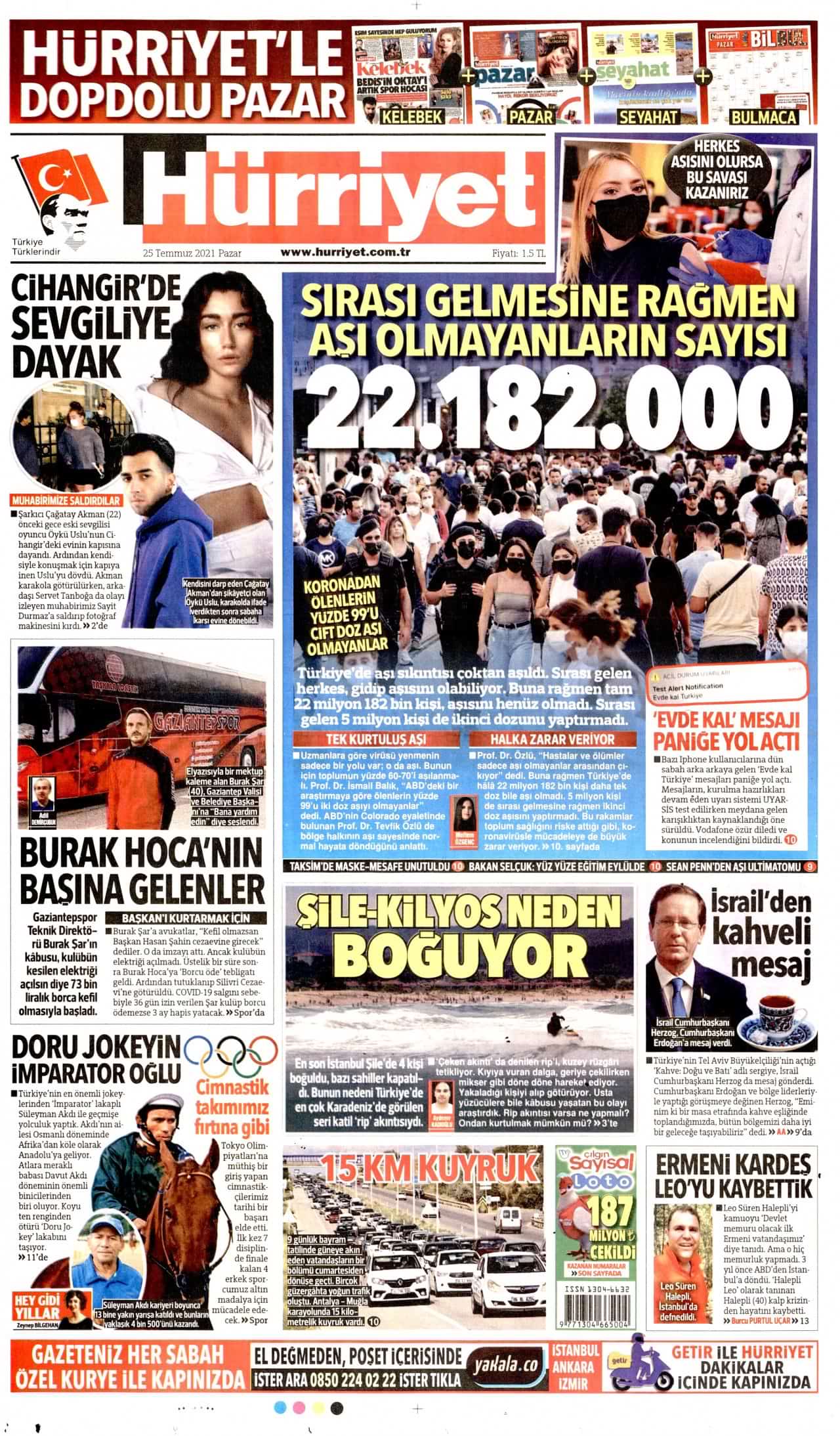 25. 7.2021 Günün gazete başlıkları... 