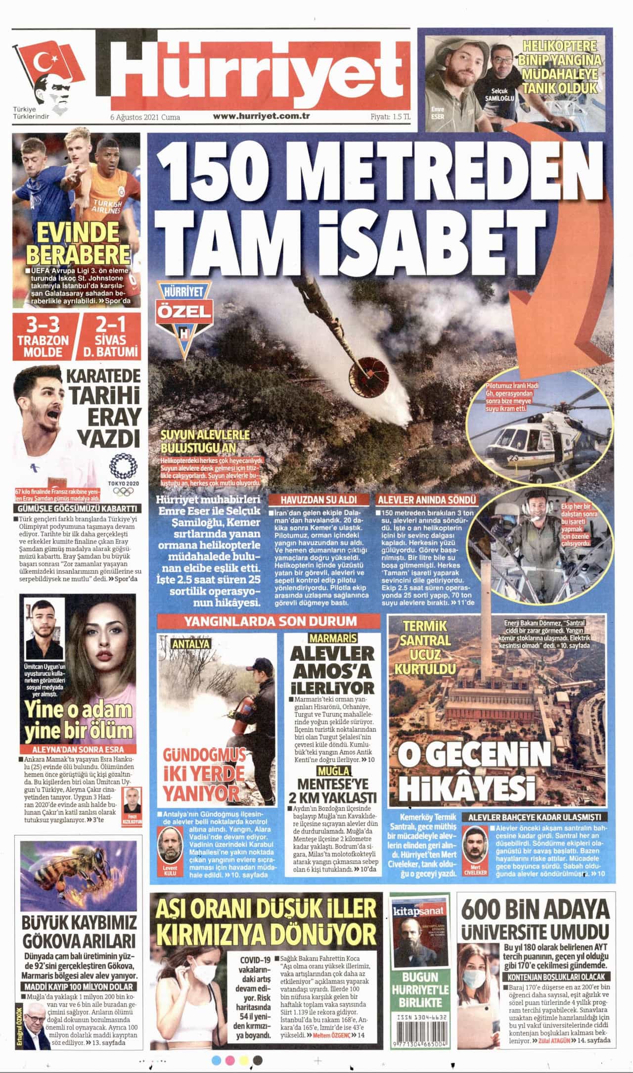 6.8.2021 Günün gazete manşetleri 