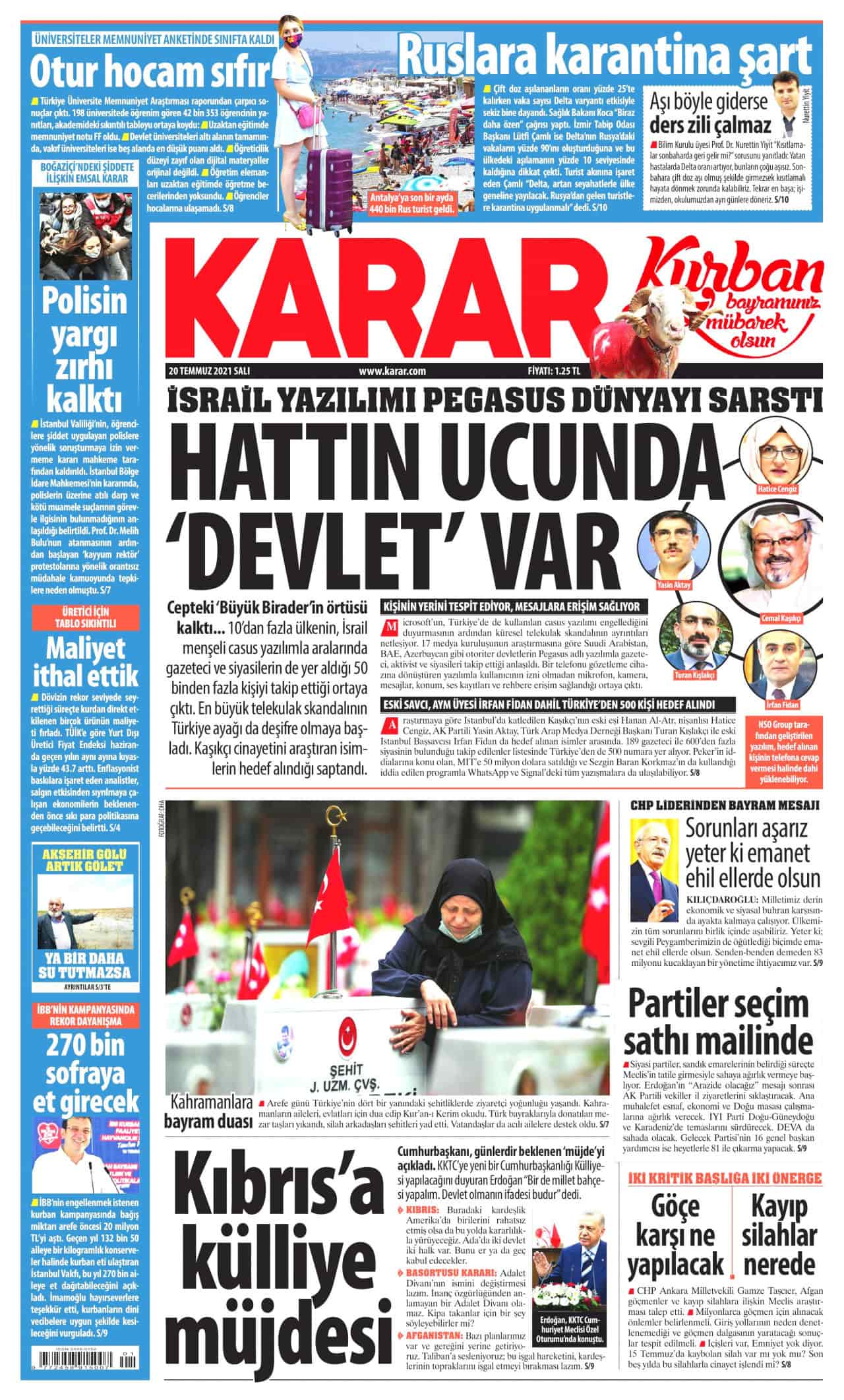 20.7 2021 gazete başlıkları... Gazete manşetleri