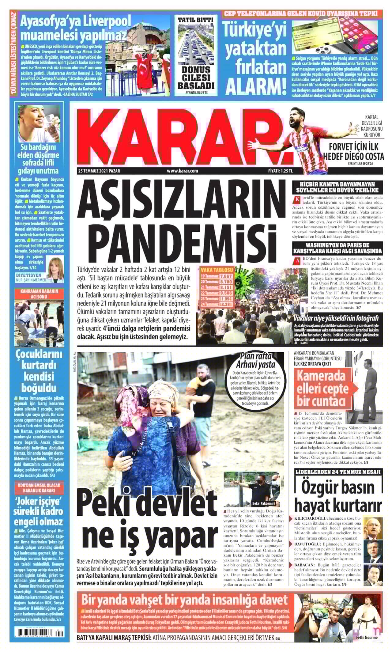 25. 7.2021 Günün gazete başlıkları... 
