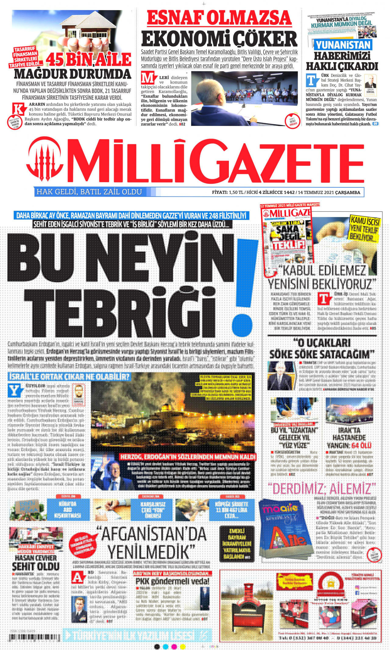 Günün gazete manşetleri... Günün gazete başlıkları 14.7.2021