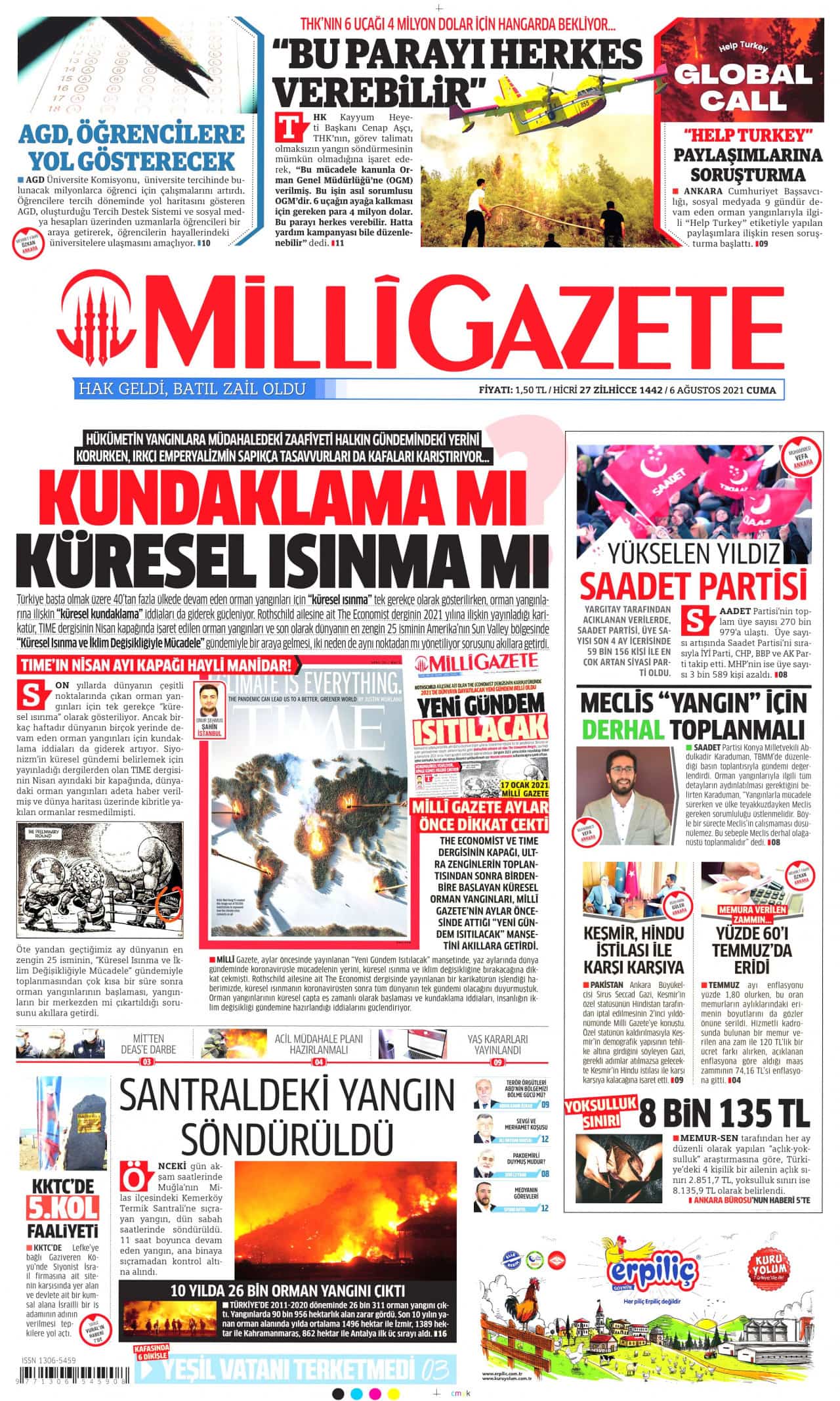 6.8.2021 Günün gazete manşetleri 
