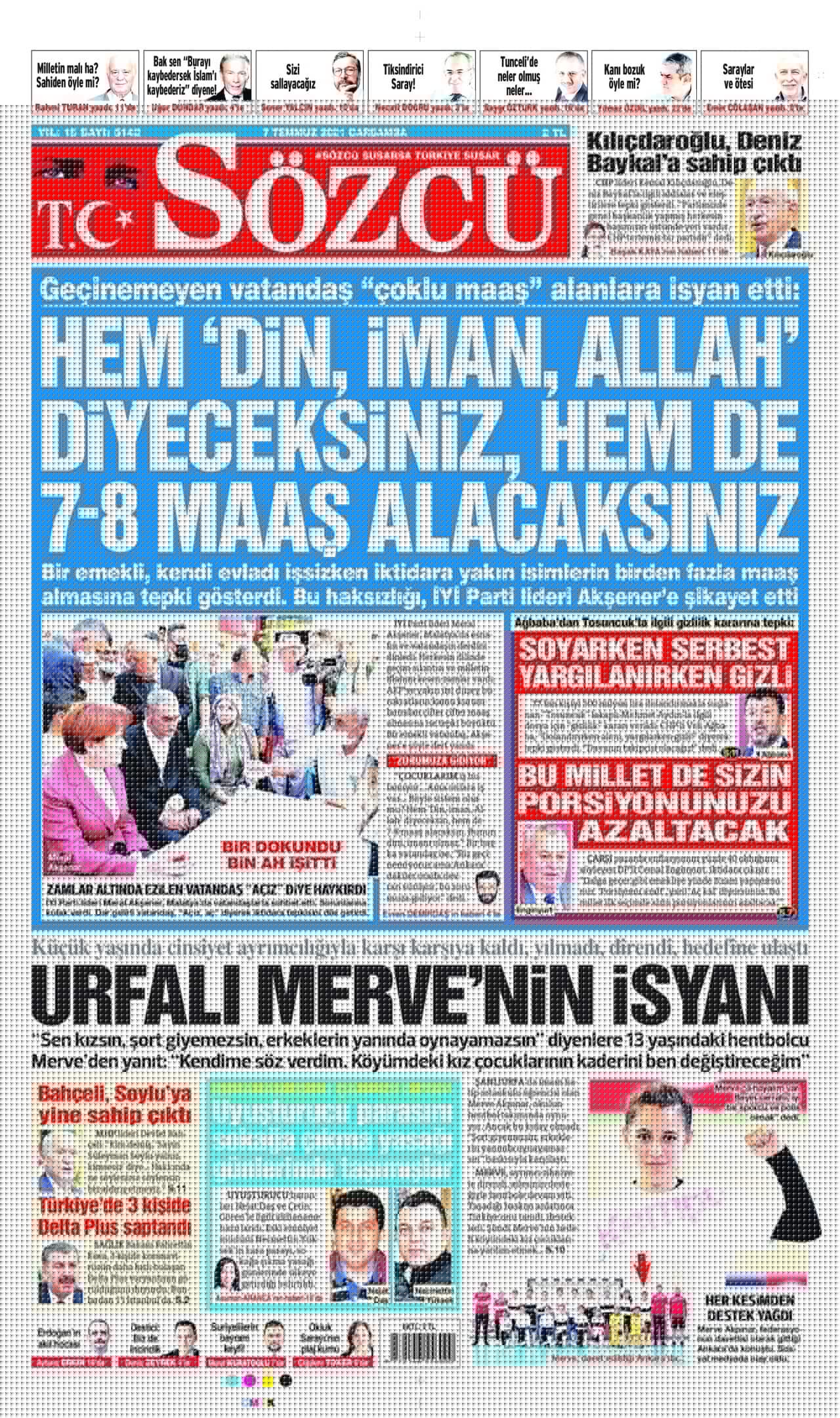 Günün gazete başlıkları 7 Temmuz 2021