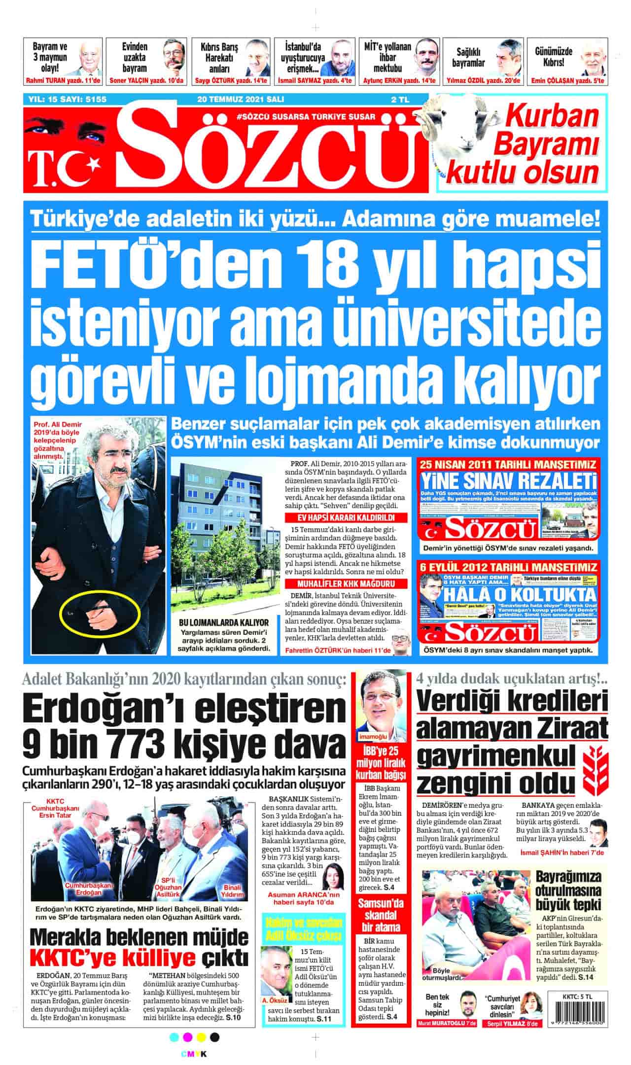 20.7 2021 gazete başlıkları... Gazete manşetleri