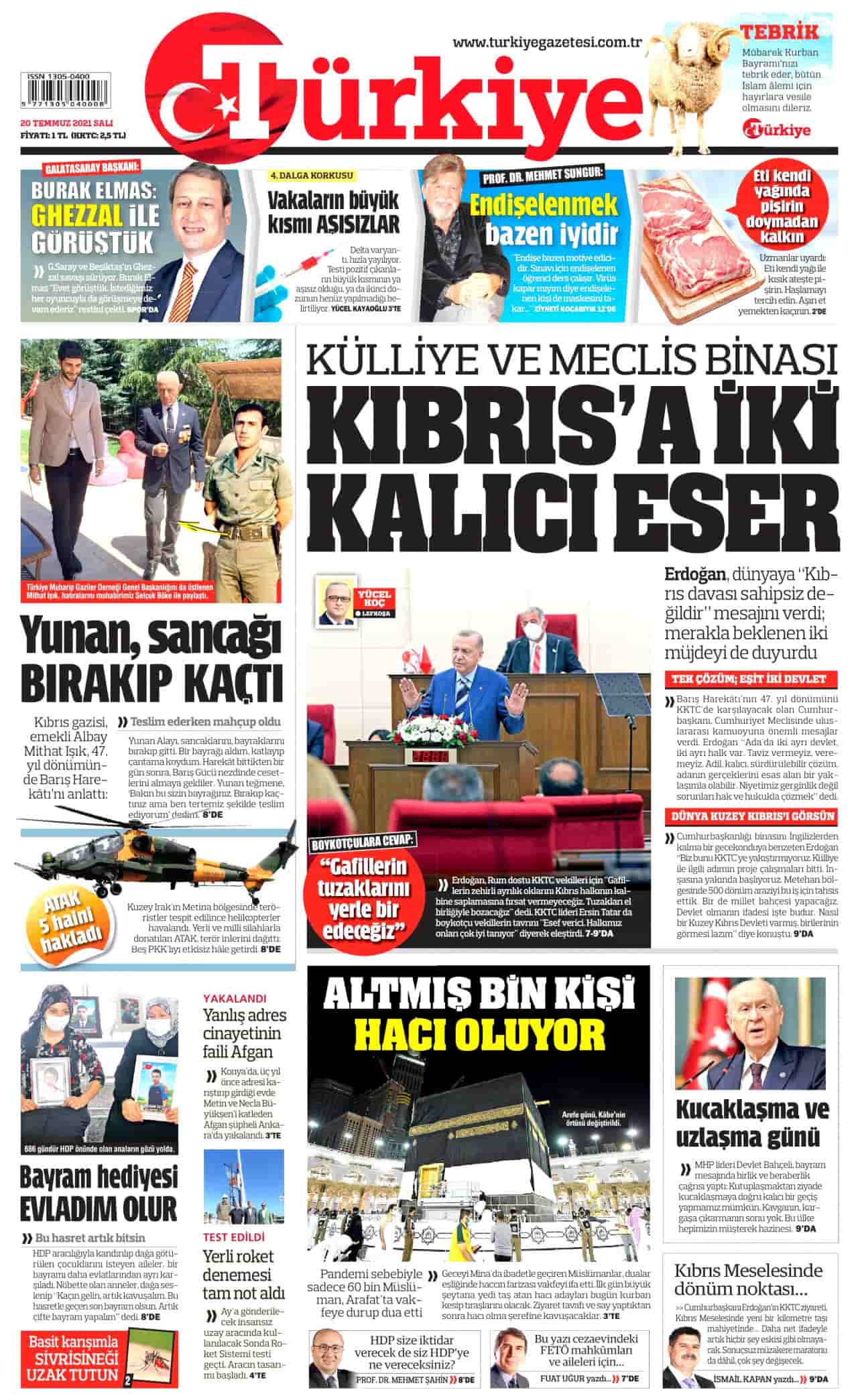 20.7 2021 gazete başlıkları... Gazete manşetleri