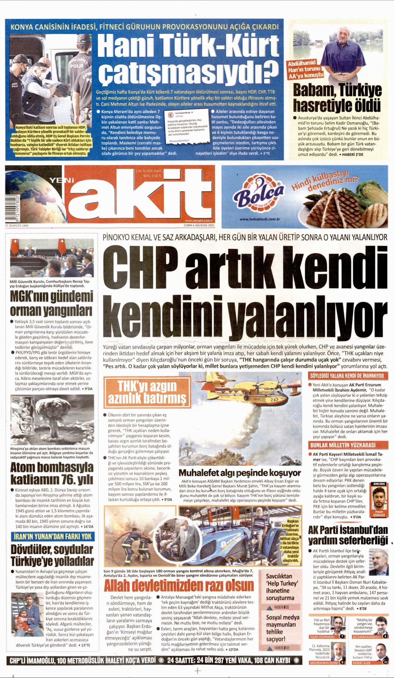 6.8.2021 Günün gazete manşetleri 