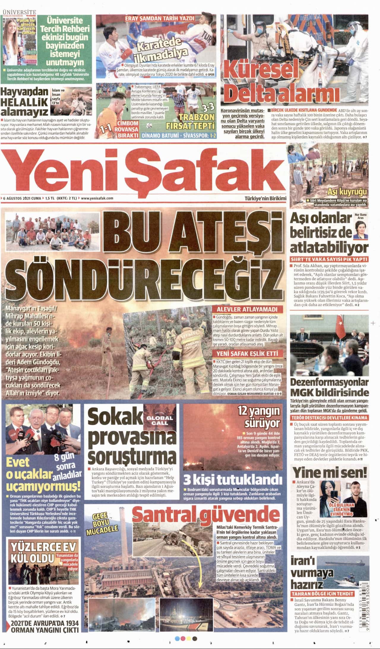 6.8.2021 Günün gazete manşetleri 