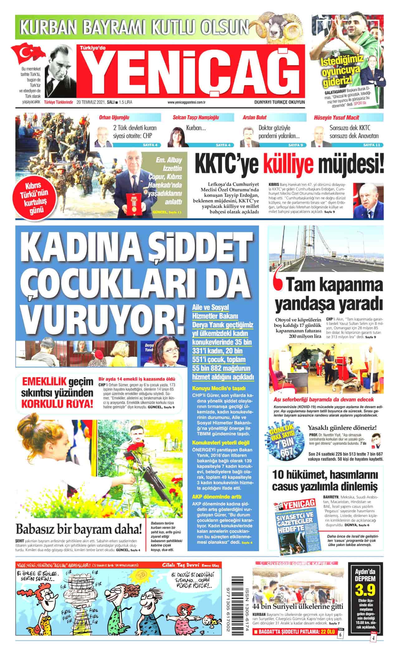20.7 2021 gazete başlıkları... Gazete manşetleri