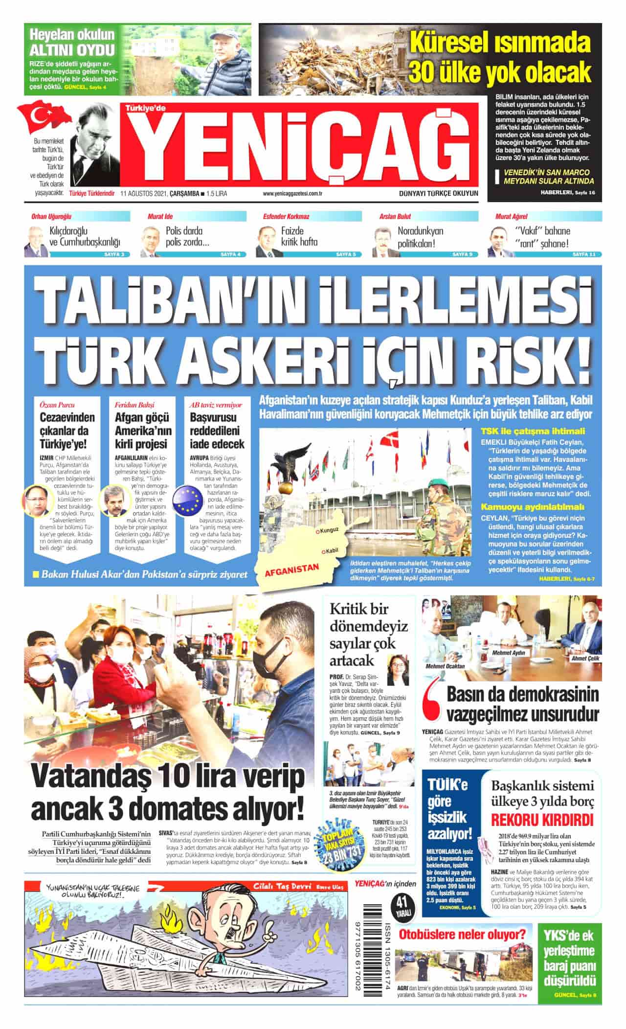 11.8.2021 Günün gazete manşetleri