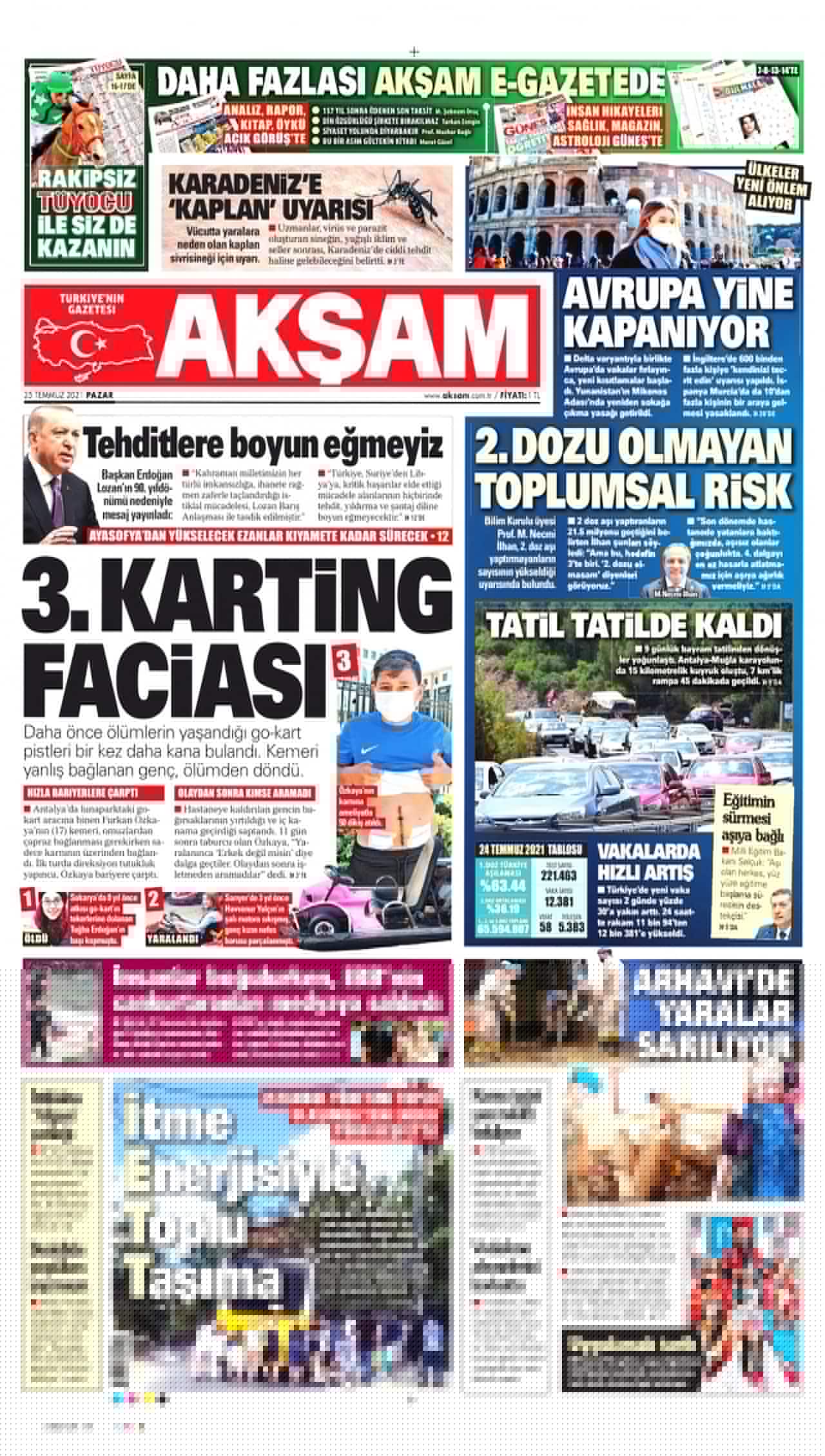 25. 7.2021 Günün gazete başlıkları... 